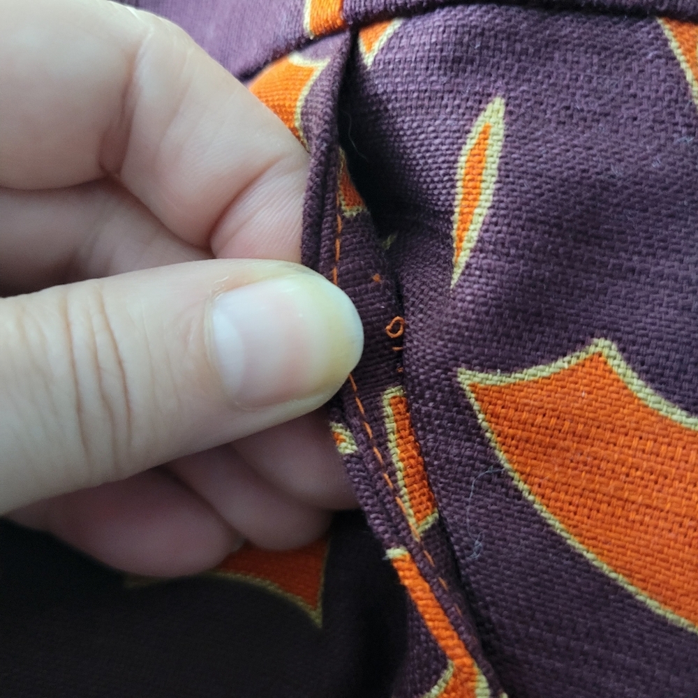 NWT Merona Orange Black Scroll Print Mini Skirt Size 16 Fun Eye Catching - Picture 7 of 8